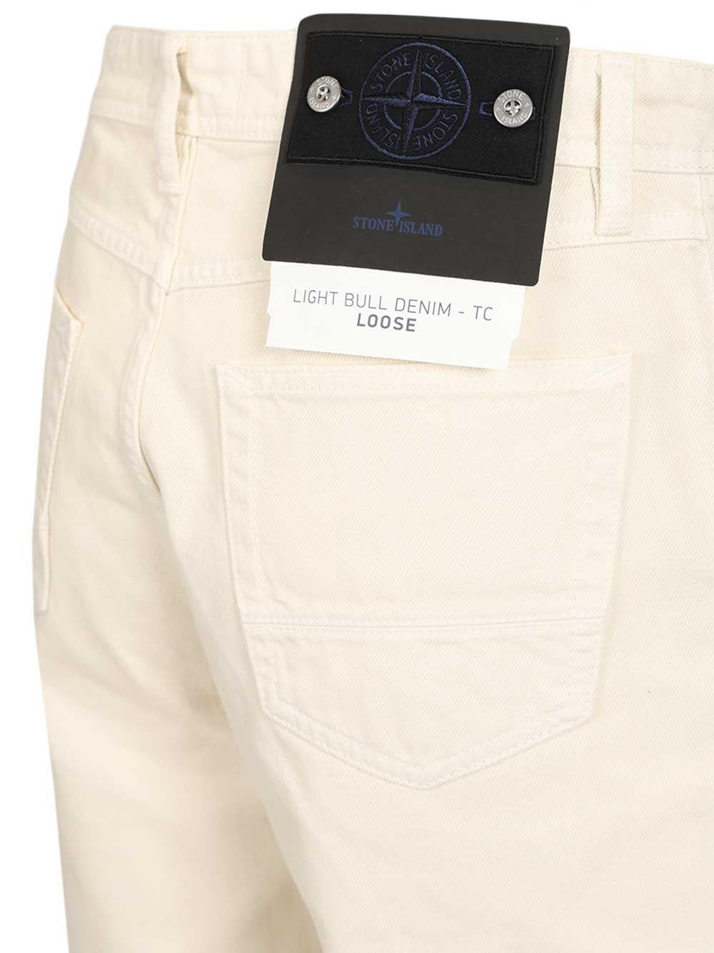 STONE ISLAND Black Denim Cropped Jeans Men