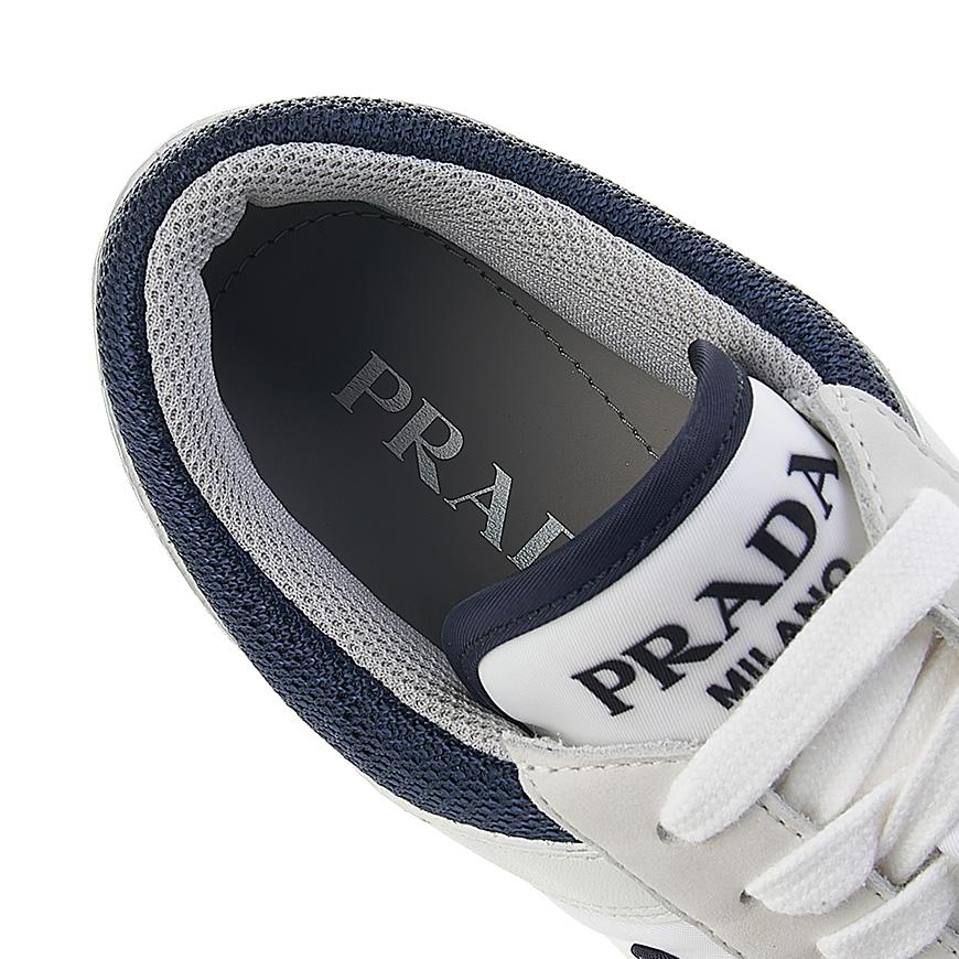 PRADA Men’s Downtown Low-Top Sneakers White Leather