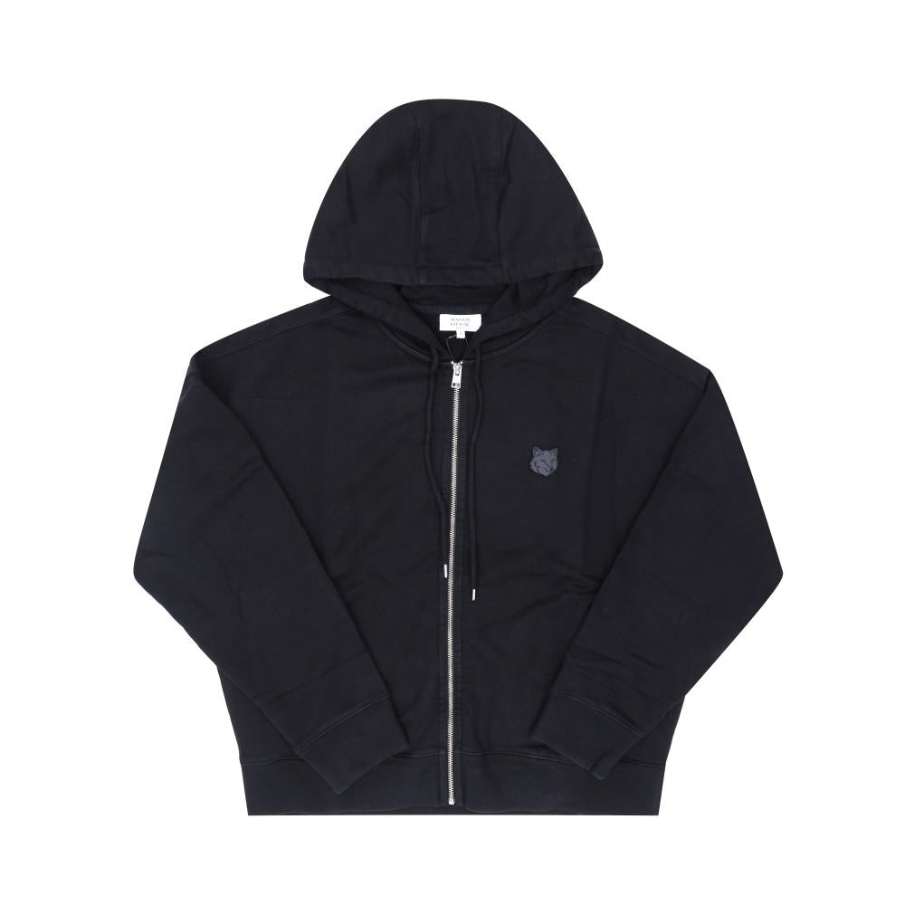 Maison Kitsune Fox Head Zip-Up Hoodie for Men P199 Black PM02138 KM0340 P199