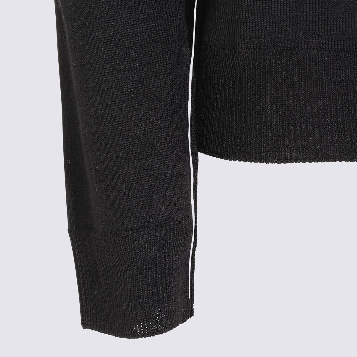 Maison Margiela Black Wool Round Neck Knit Sweater