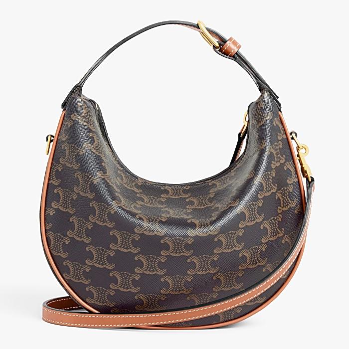 CELINE Teen Loulou Triomphe Canvas Calfskin Shoulder Bag 120722FQM 04LU