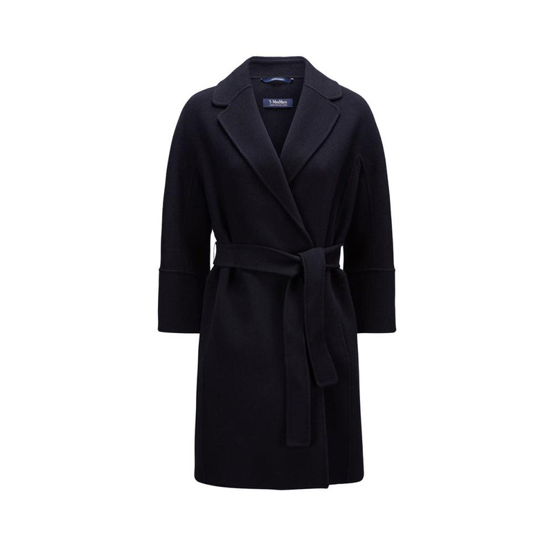 Max Mara Virgin Wool Robe Coat Navy 2529016071 012