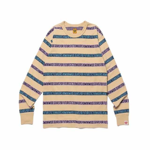 Humanmade Jacquard Long Sleeve T-Shirt Beige HM26 CS015