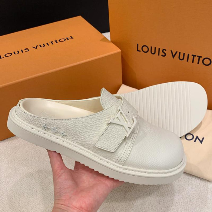 Louis Vuitton Beige Ivory LV Easy Mule Men's Slide Sandals