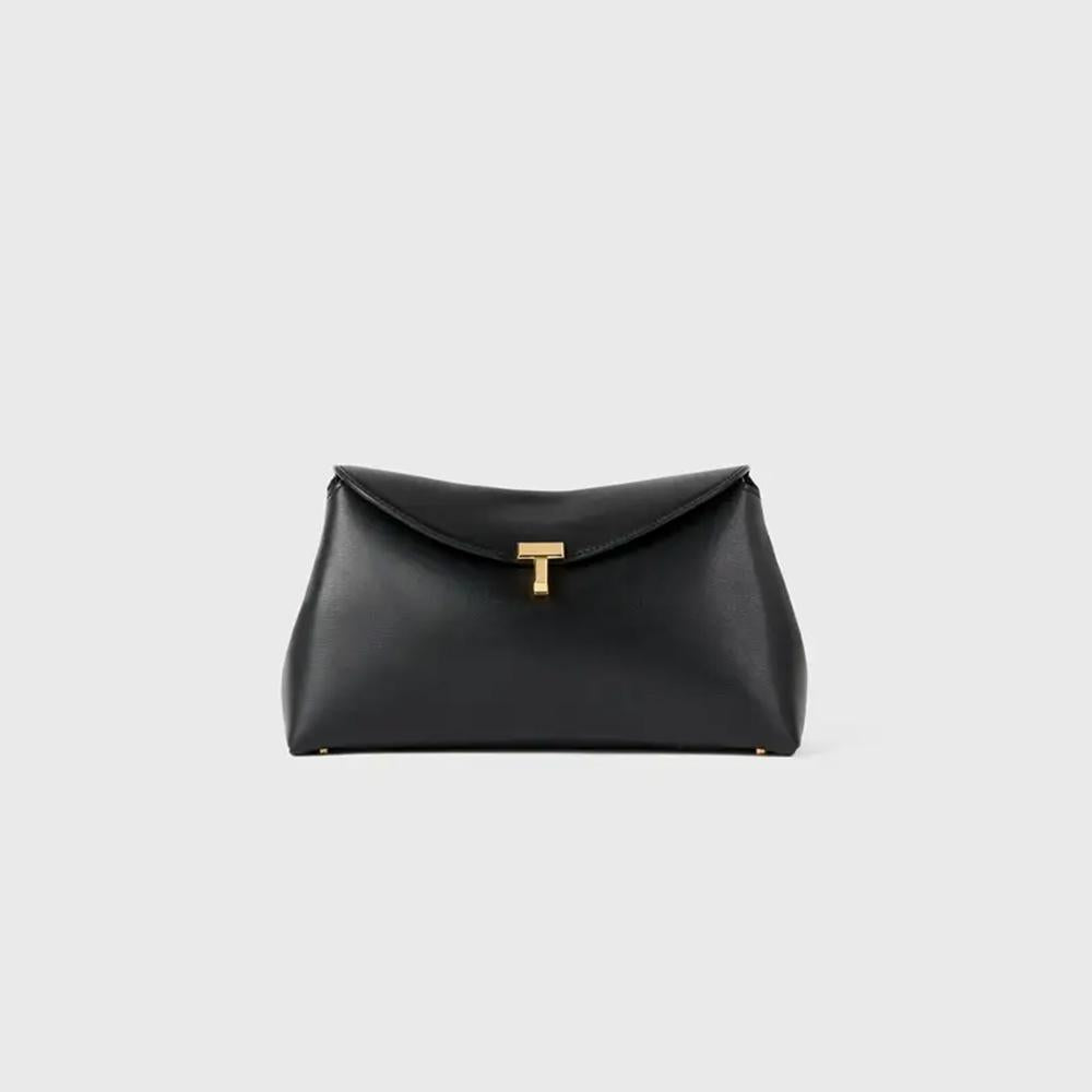 Toteme T-Lock Clutch Black Leather Shoulder Bag WLGBG419 LE0025 001