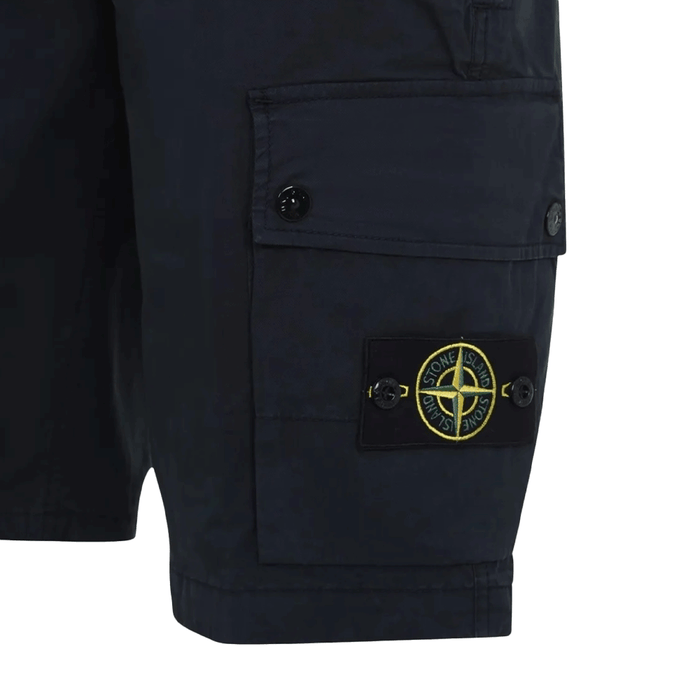 STONE ISLAND Men’s Cargo Shorts Black Cotton