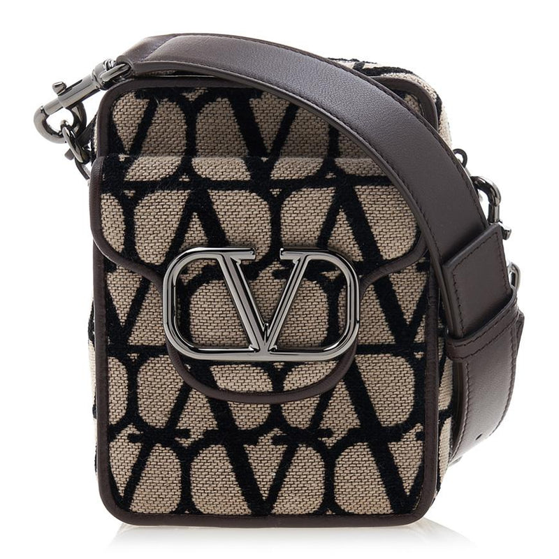 VALENTINO Garavani Iconography V Logo Leather Phone Crossbody Bag