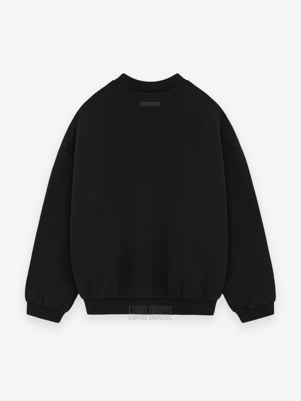 Fear of God Essentials Heavy Fleece Logo Embroidered Crewneck Sweatshirt Black