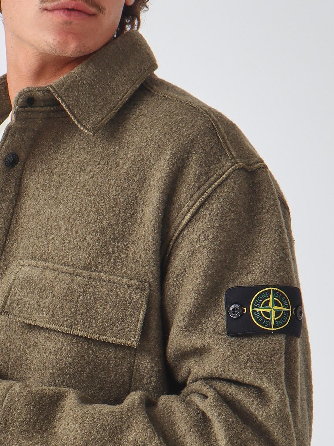 STONE ISLAND Cotton Long Sleeve Shirt Green Men