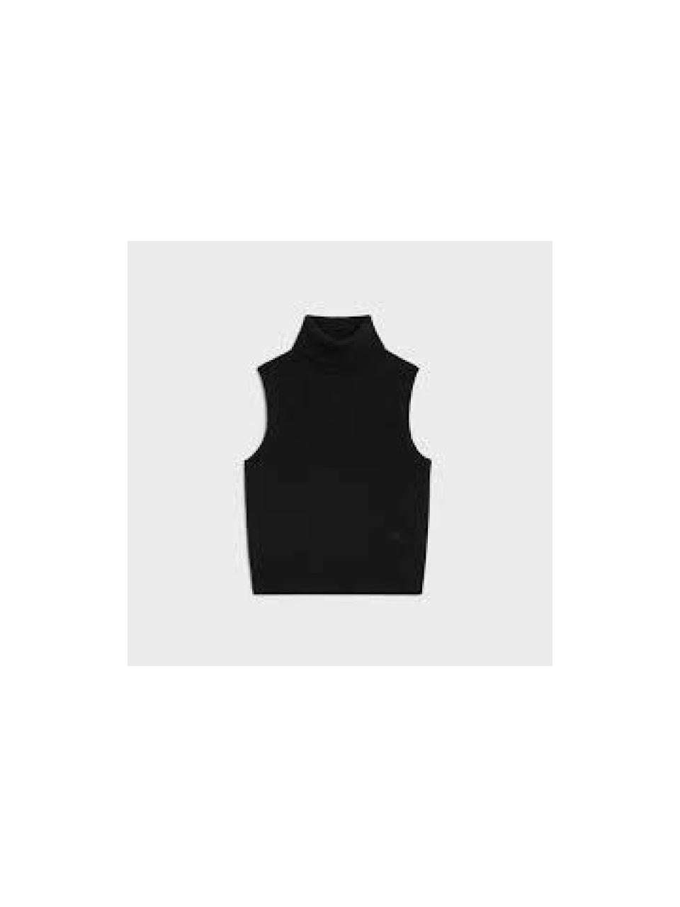 CELINE Triomphe Turtleneck Sweater Black Knit Top
