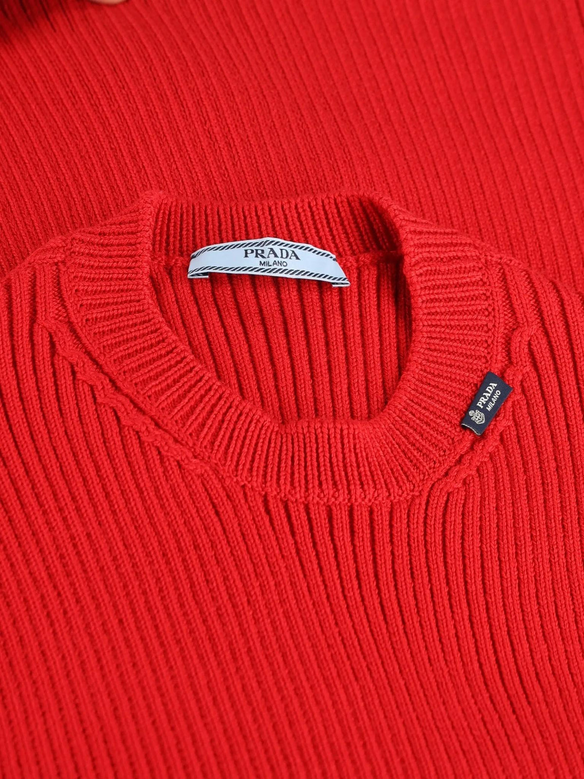 PRADA Wool Round Neck Knit Sweater for Women