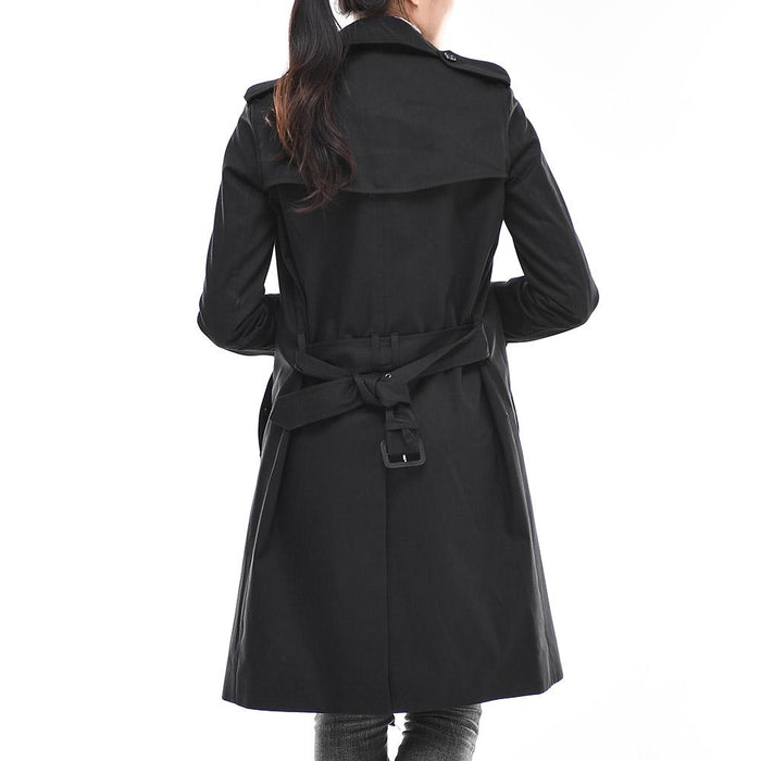 Saint Laurent Shoulder Epaulet Belted Trench Coat Black