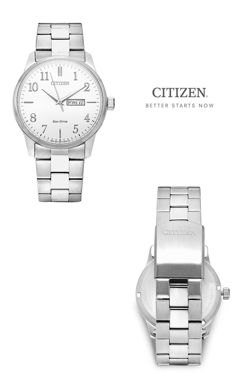 CITIZEN Stainless Steel Case Fabric Strap Men’s Watch BM8550 81A