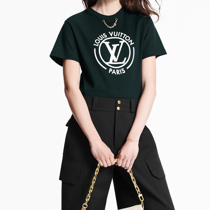 Louis Vuitton Flocked LV Logo T-Shirt 1AHEON