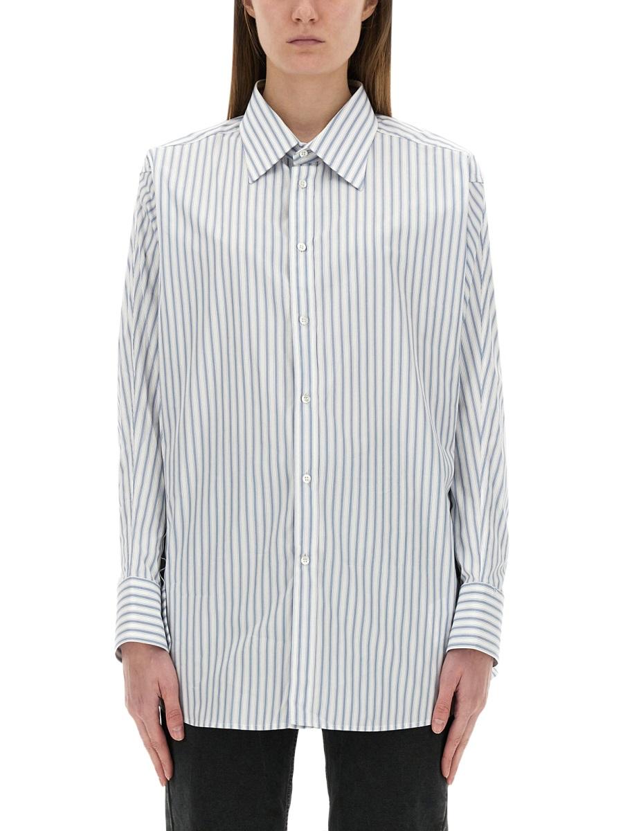 Maison Margiela Cotton Long Sleeve Button-Down Shirt White Women