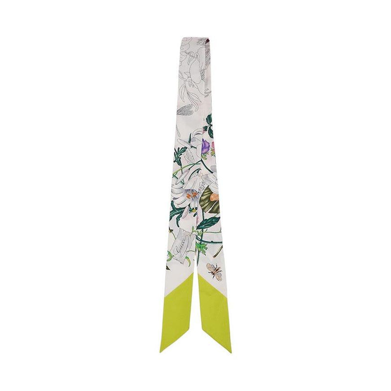 GUCCI Unisex Print Silk Twill Ribbon Scarf 831699 3G001 9067