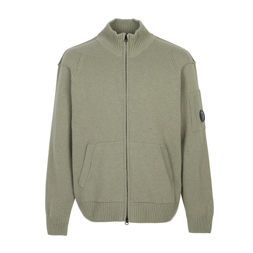CP Company Men’s Zip-Up Knit Cardigan Green