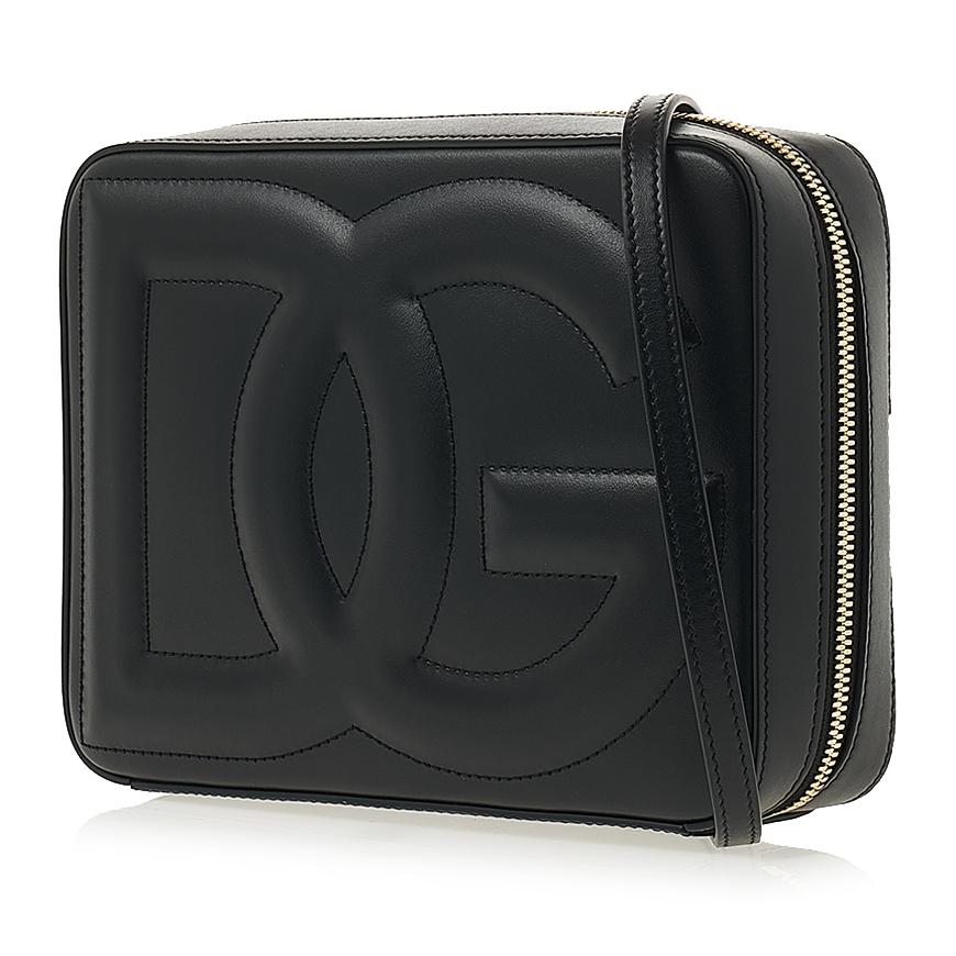 D&G DG Logo Camera Bag Black Leather Crossbody Bag for Women