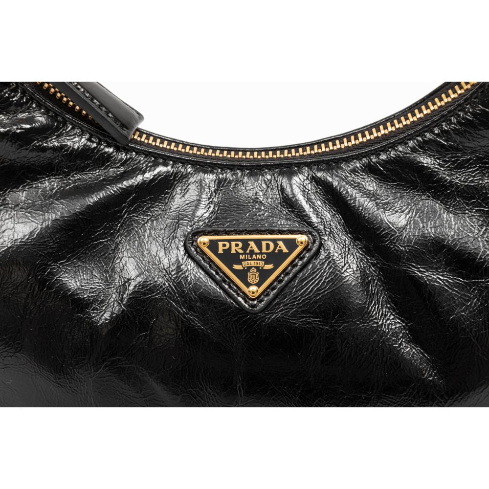 PRADA Re-Edition Leather Hobo Shoulder Bag for Women 1BH204 2CYR F0002