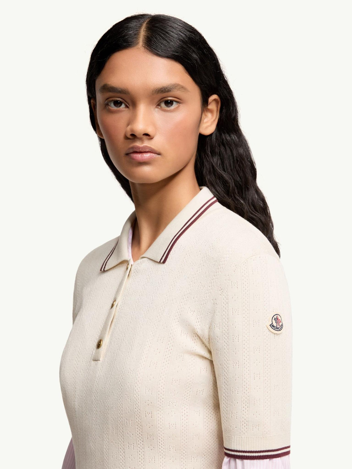 Moncler Short Sleeve Cotton Polo Shirt for Women
