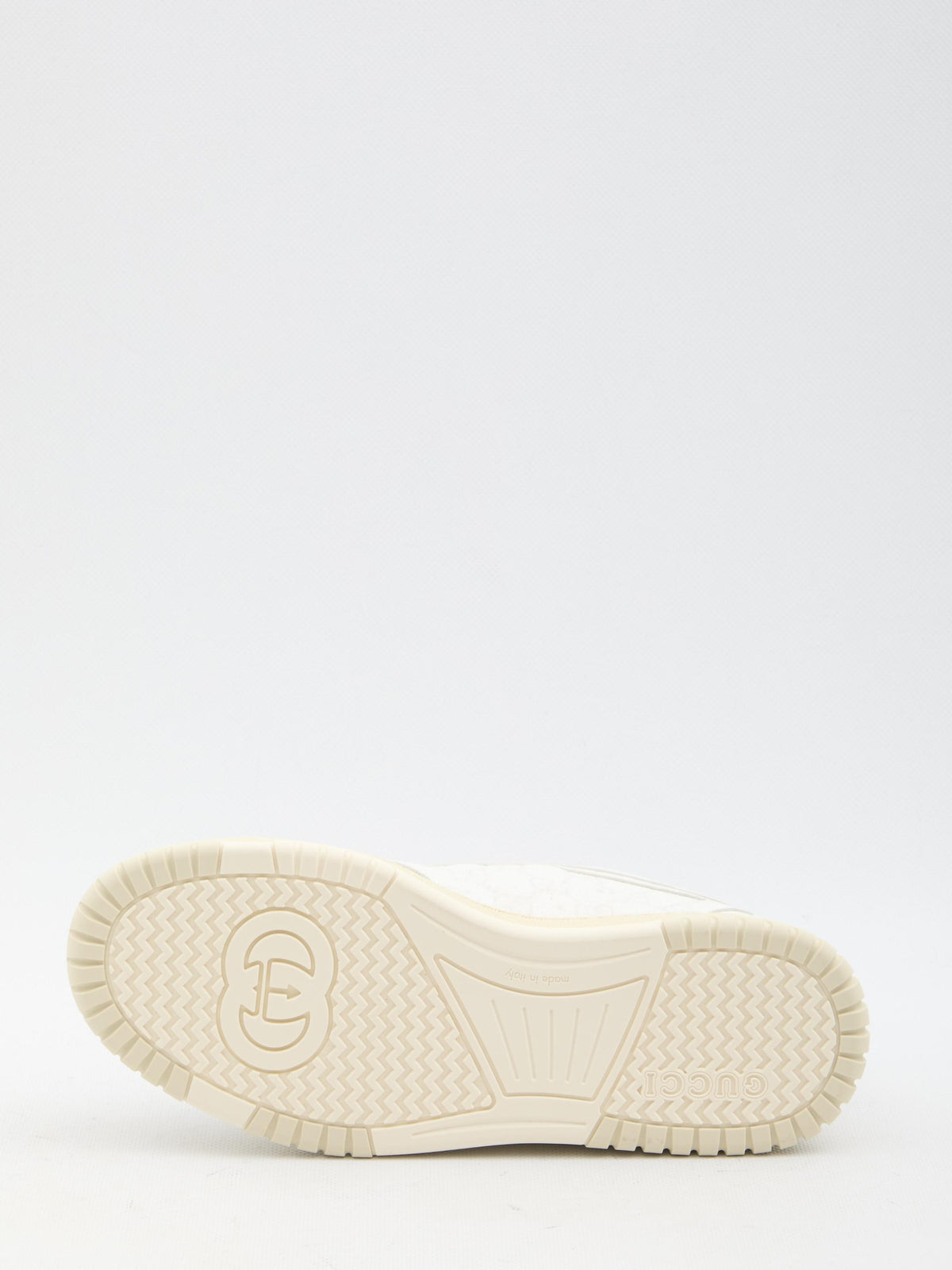 GUCCI White Leather Low-Top Sneakers