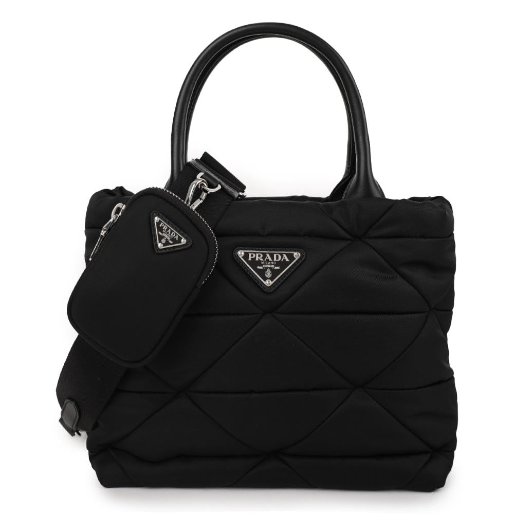 PRADA Re-Nylon Padded Tote Bag Black 1BG373 RDJN F0002