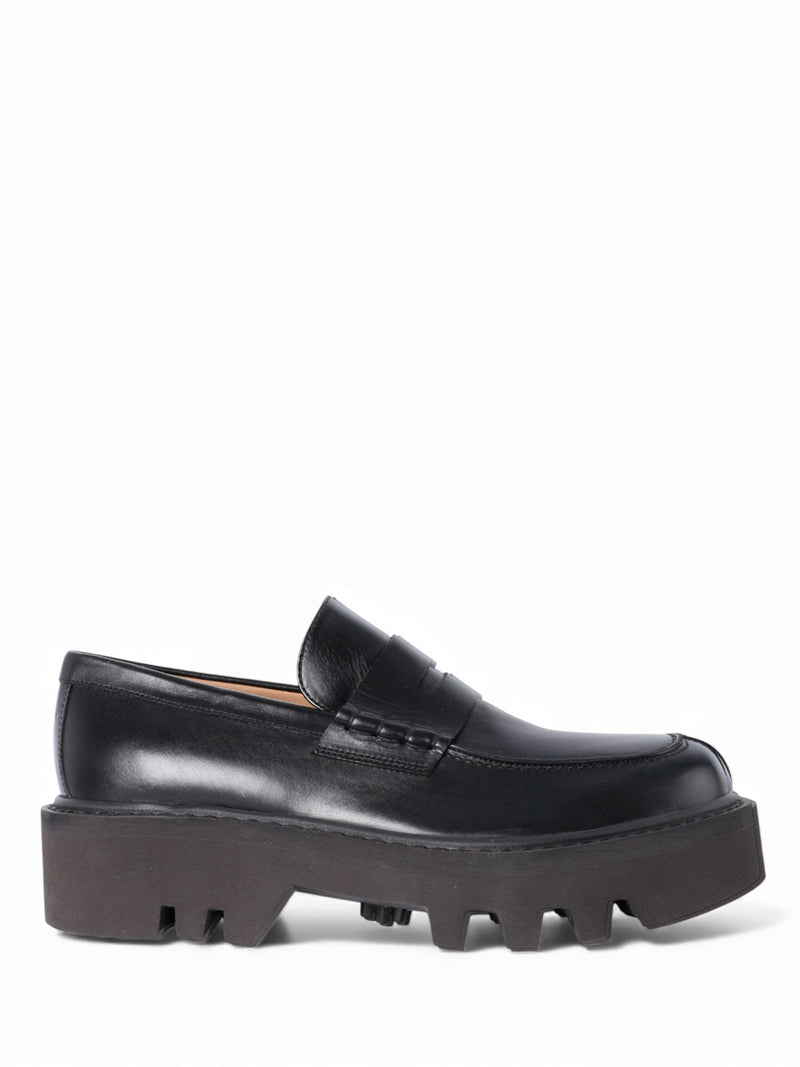 Dries Van Noten Women's Platform Black Penny Loafers WW232 772 QU127 900