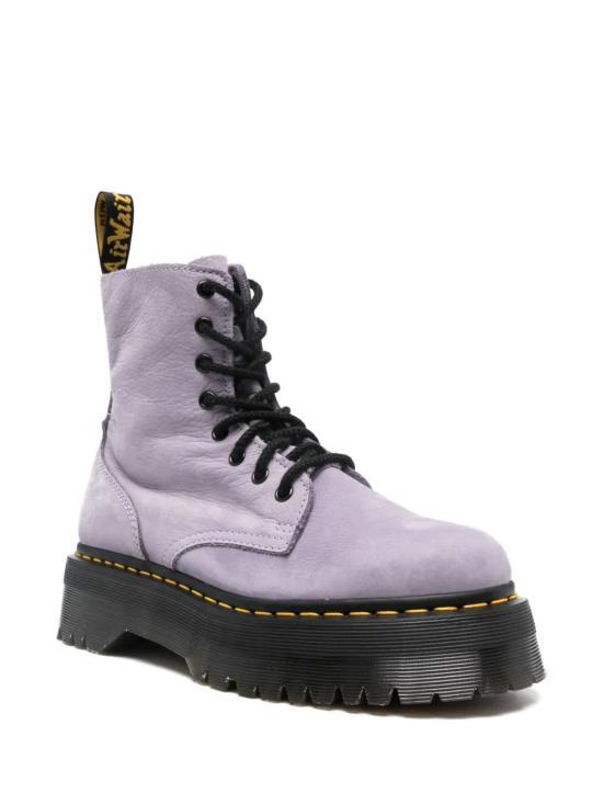 Dr.Martens Black Leather Lace-Up Boots 31991774 PURPLE DOM