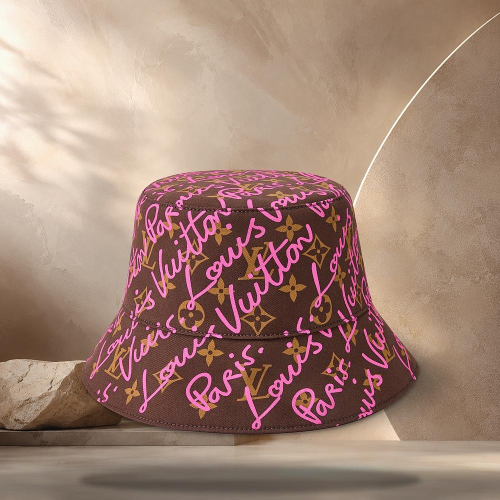 Louis Vuitton Pink LV Script Bucket Hat M5411