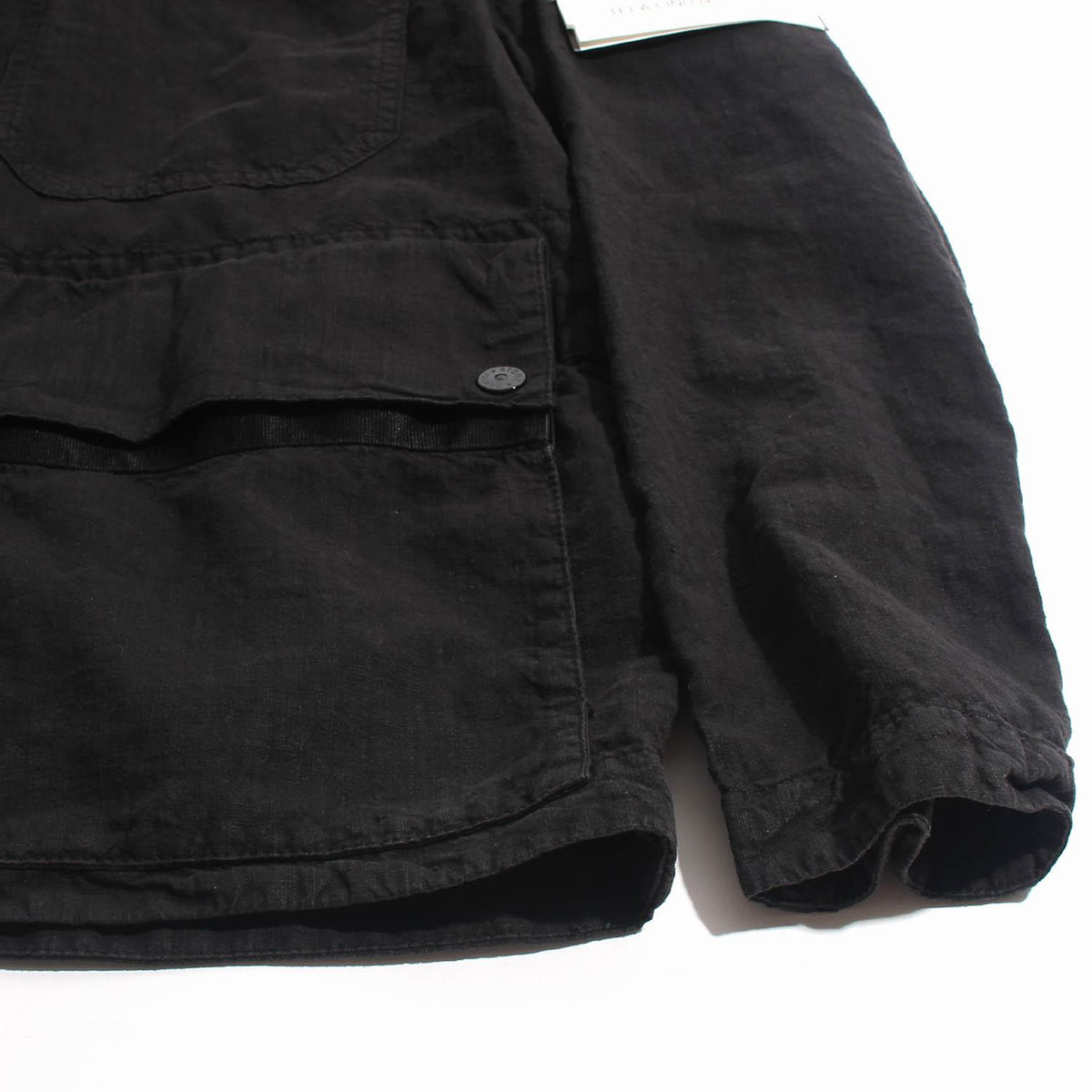 STONE ISLAND Black Tela Lino Nylon-TC Shirt Jacket for Men