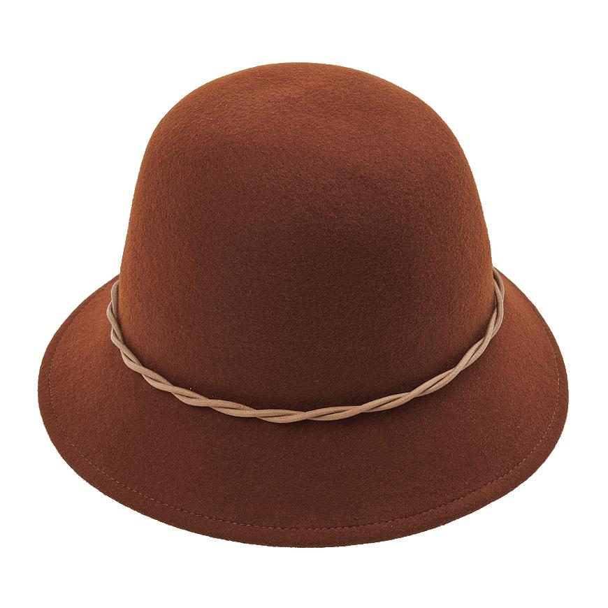 HELEN KAMINSKI Women’s Helene Cloche Hat FW24 HAT51844 DEEP CUOIO