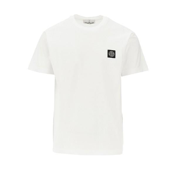 STONE ISLAND Black Cotton Short Sleeve T-Shirt