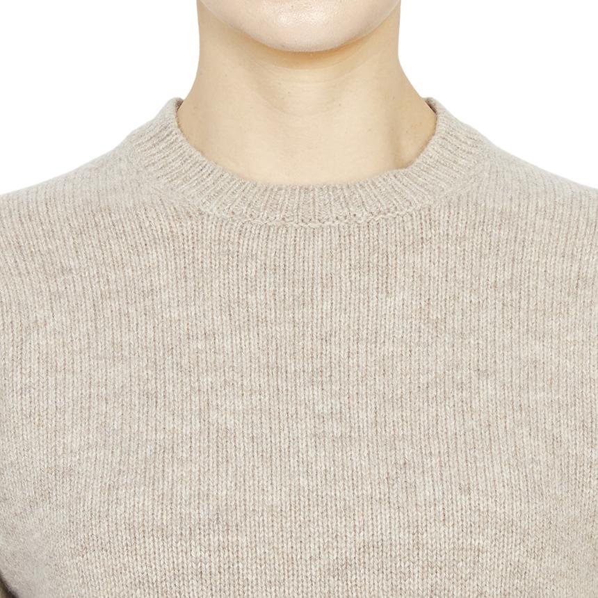 SPORTY&RICH Heather Beige Wool Crewneck Knit Sweater for Women