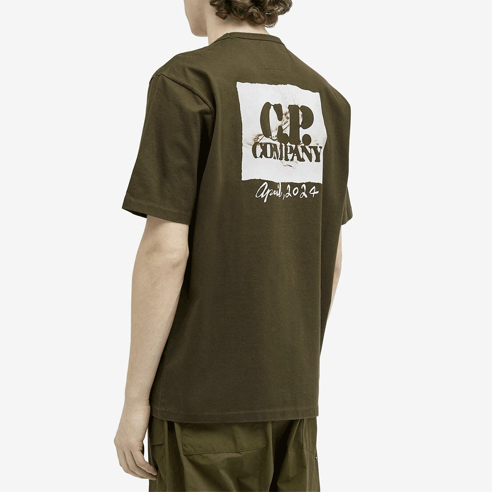 CP Company Graphic Short Sleeve T-Shirt Khaki Men’s 16CMTS163A
