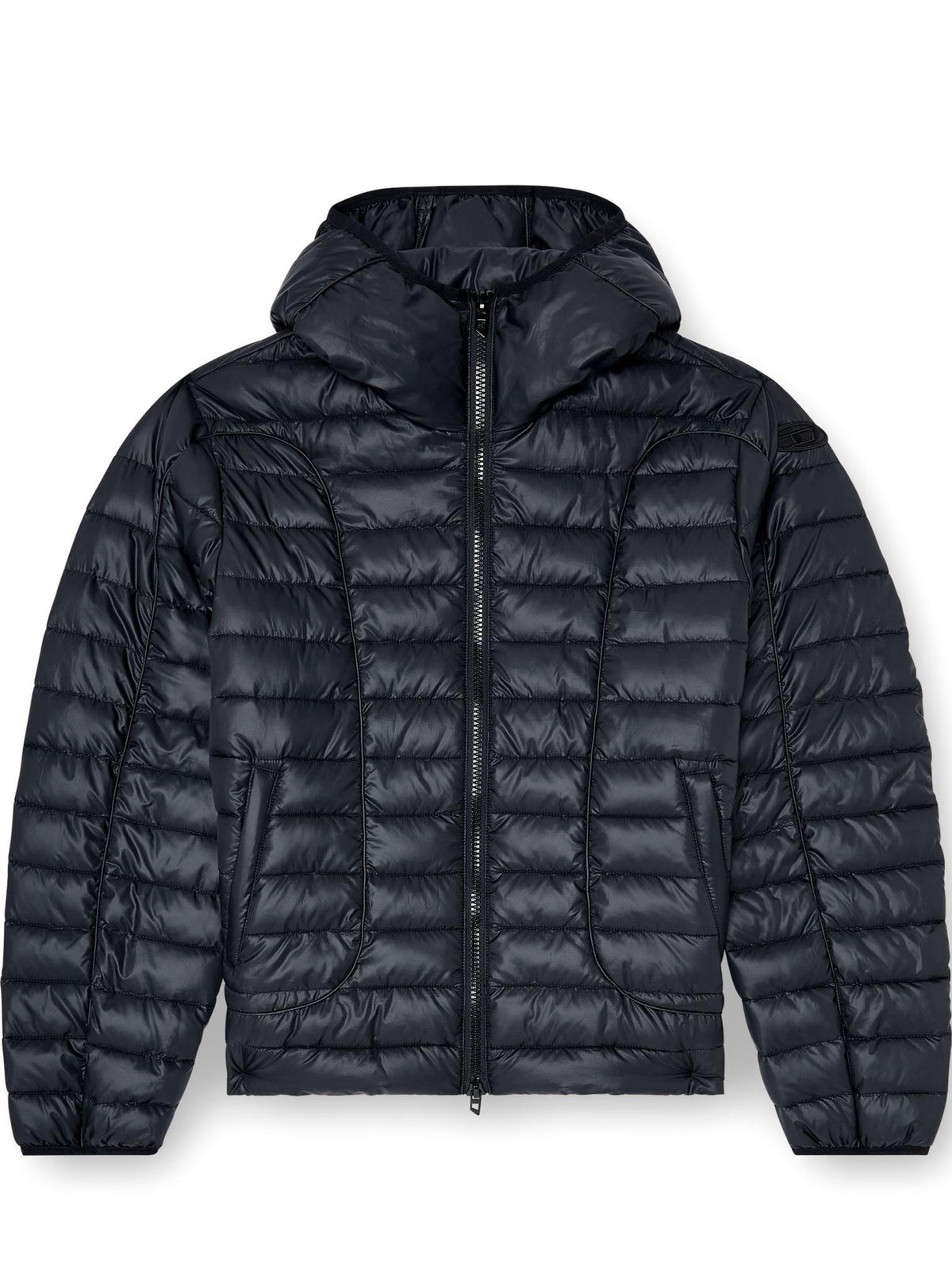 DIESEL Black Down Puffer Jacket for Men