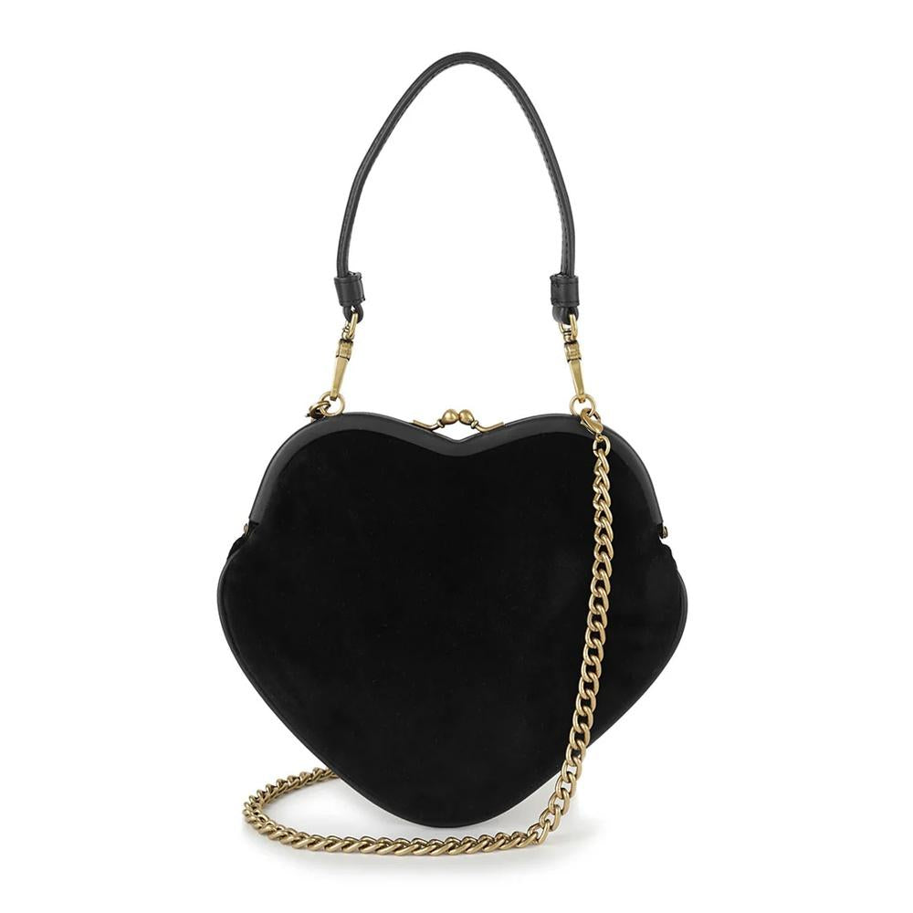 Vivienne Westwood Heart Frame Shoulder Bag Black Leather