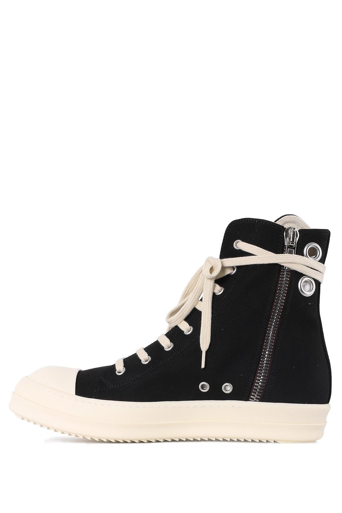 Rick Owens DRKSHDW Overdyed Denim Eyelet High-Top Sneakers B DU01E3800 DOES1 911