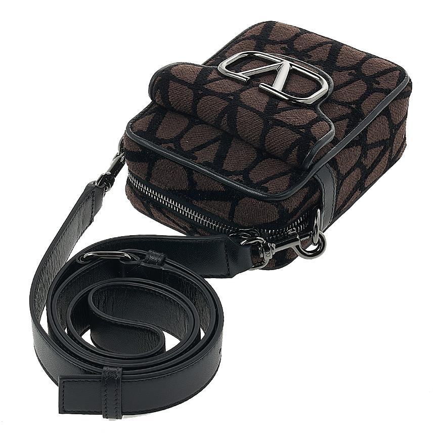 VALENTINO Garavani Iconography V Logo Crossbody Bag Black Unisex