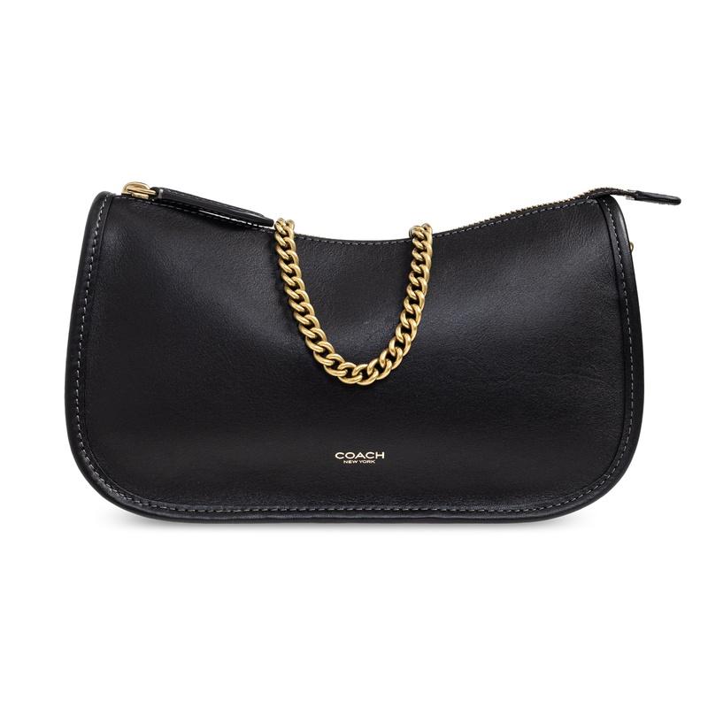 Coach Waverly Shoulder Bag Black Leather