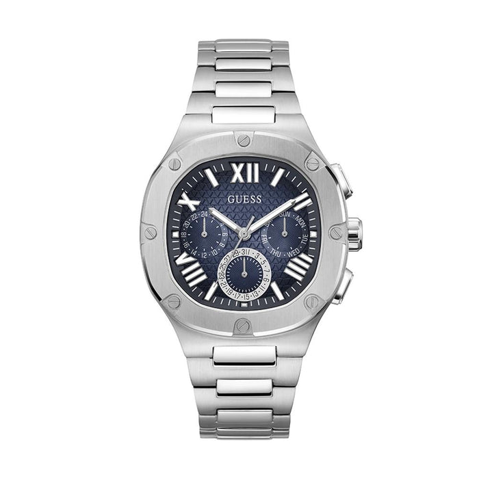 Guess Silver Blue Metal Men’s Watch GW0572G1