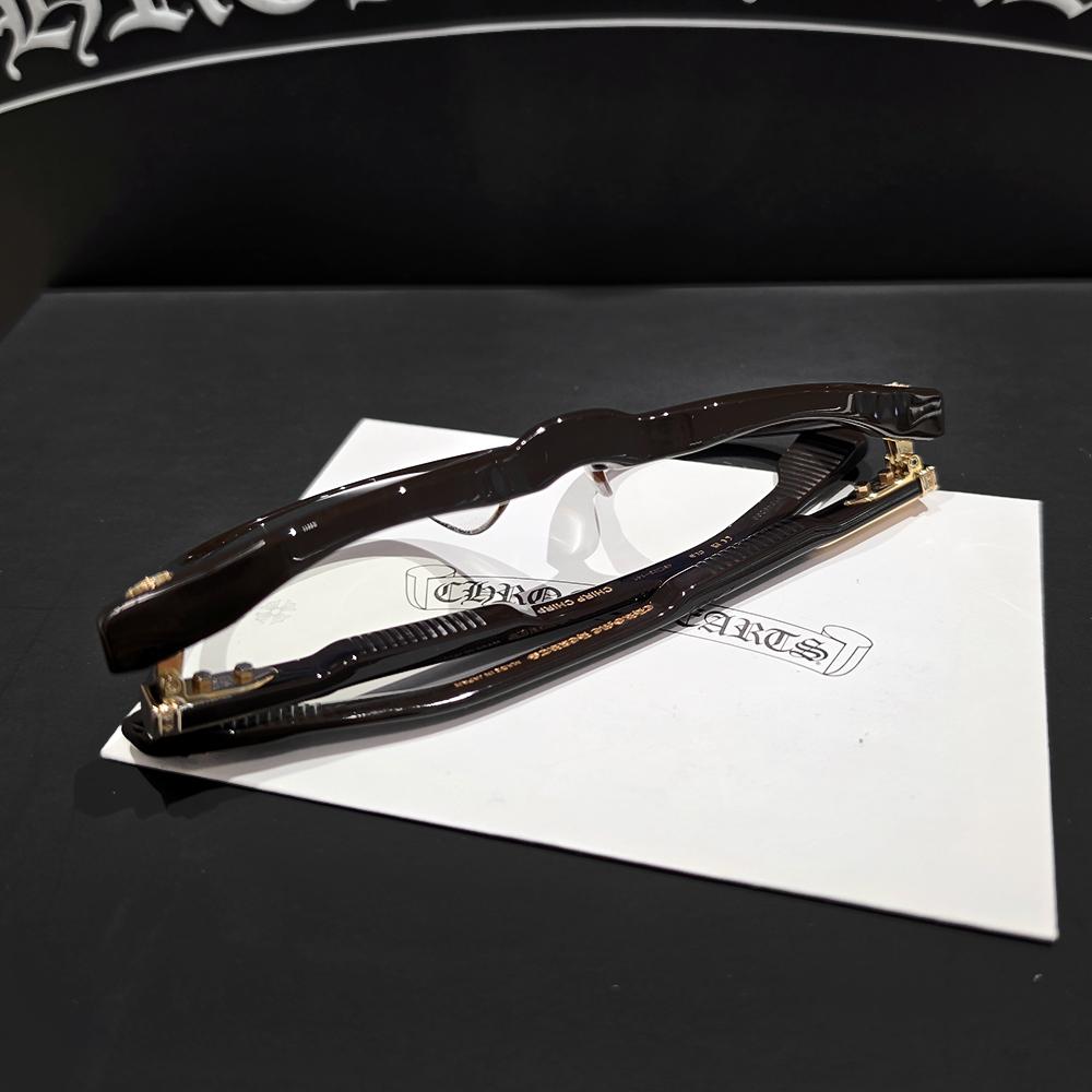 Chrome Hearts Cheopcheop Brown Gold-Rim Eyeglasses
