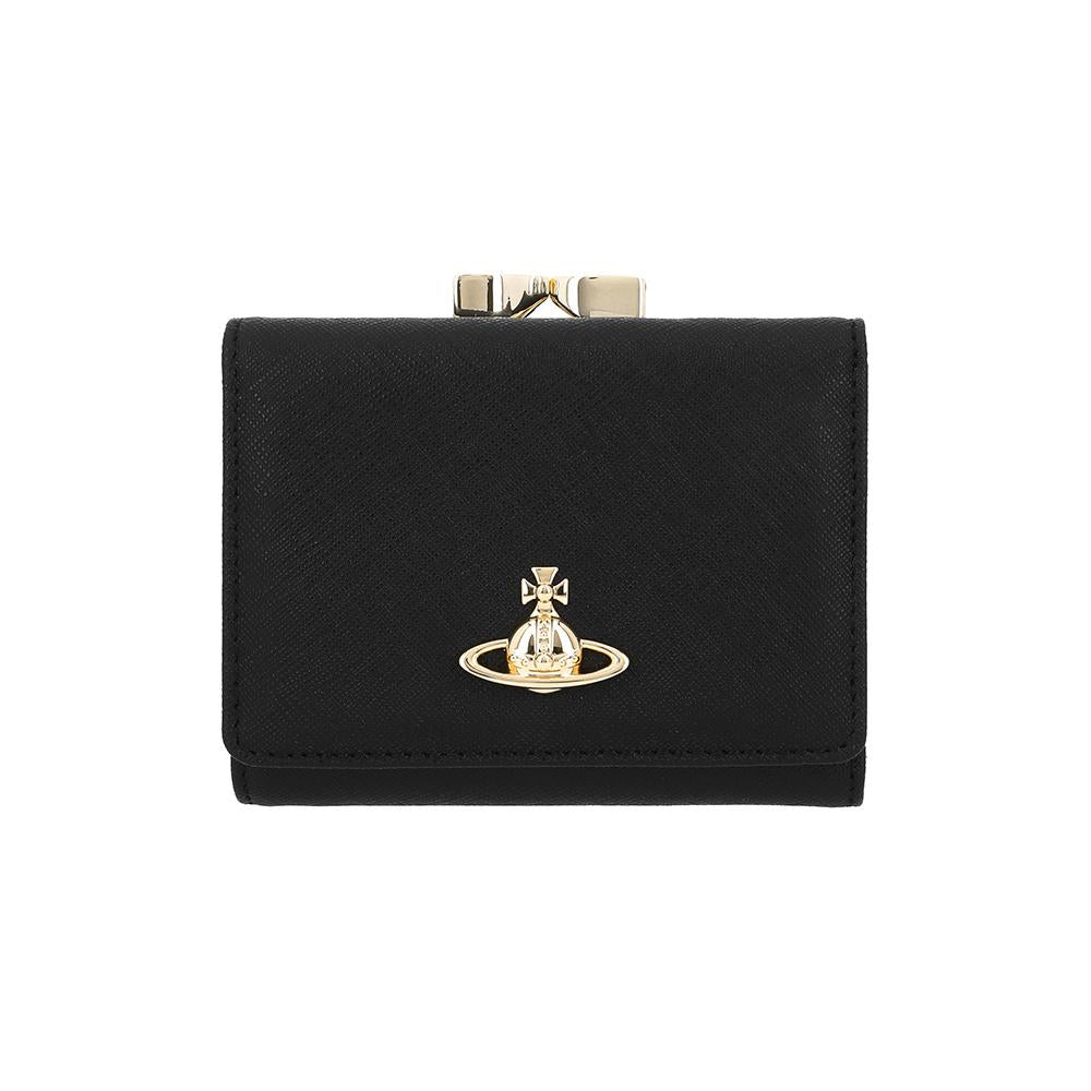 Vivienne Westwood Saffiano Small Frame Women’s Bifold Wallet Black