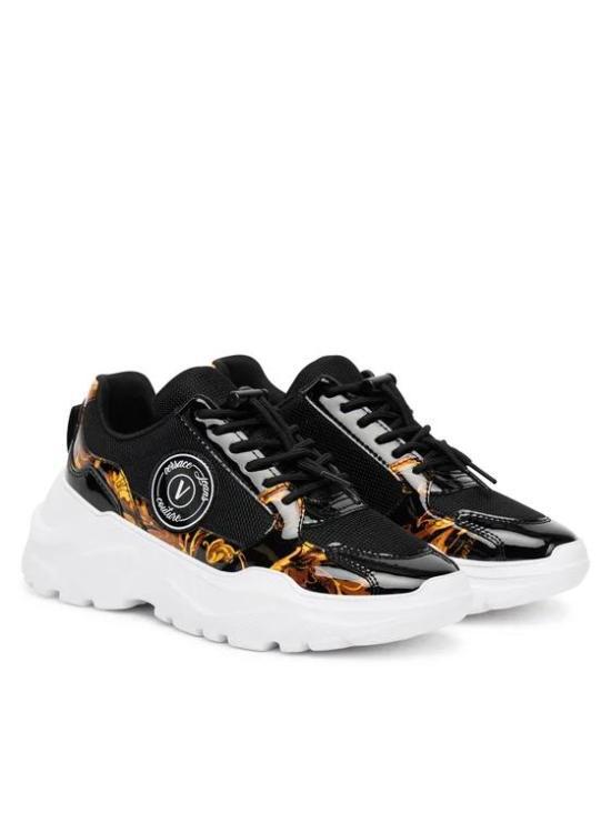 Versace White Leather Sneakers Women’s Casual Shoes 79VA3SC7ZSC80G89 BLACK DOM