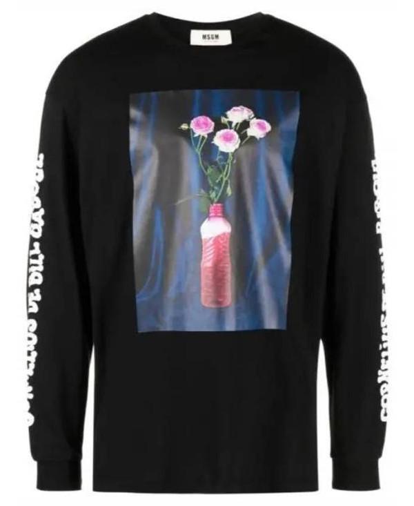 MSGM Fantastic Green Long Sleeve T-Shirt 3546 MM01 237580