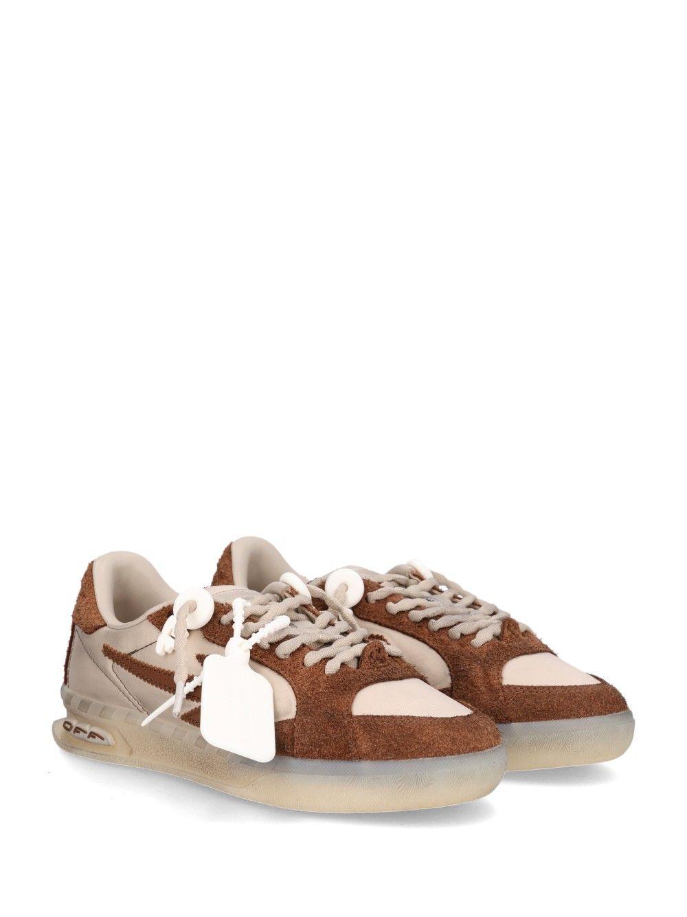 OFF WHITE Beige Leather Low-Top Sneakers