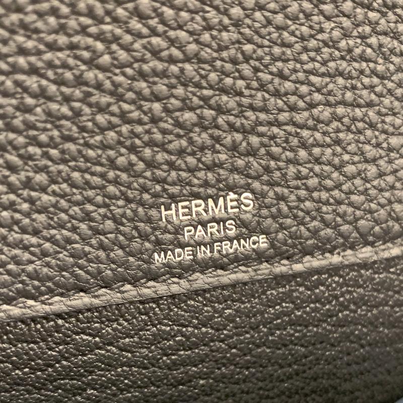 HERMES Kelly Depeches Monochrome Togo Leather Pouch Black Unisex 25