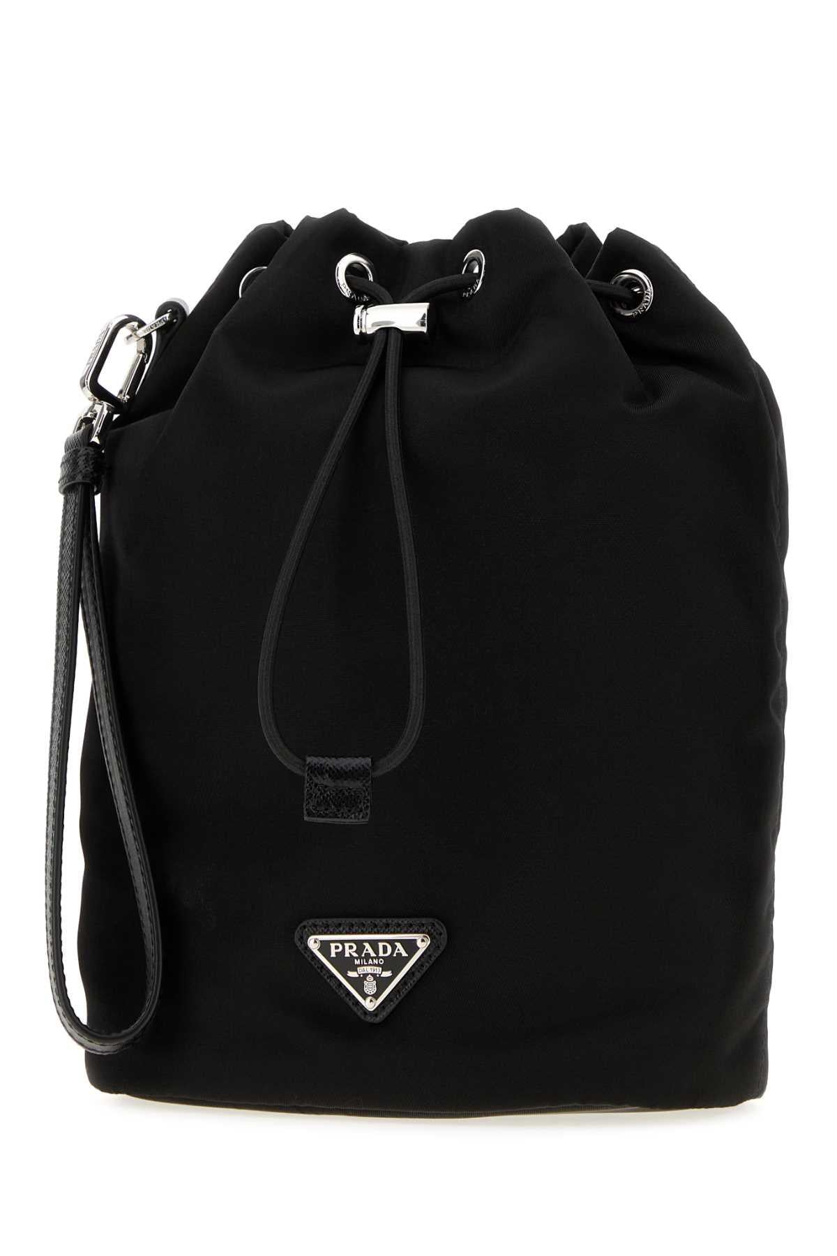 PRADA Black Nylon Zipper Pouch