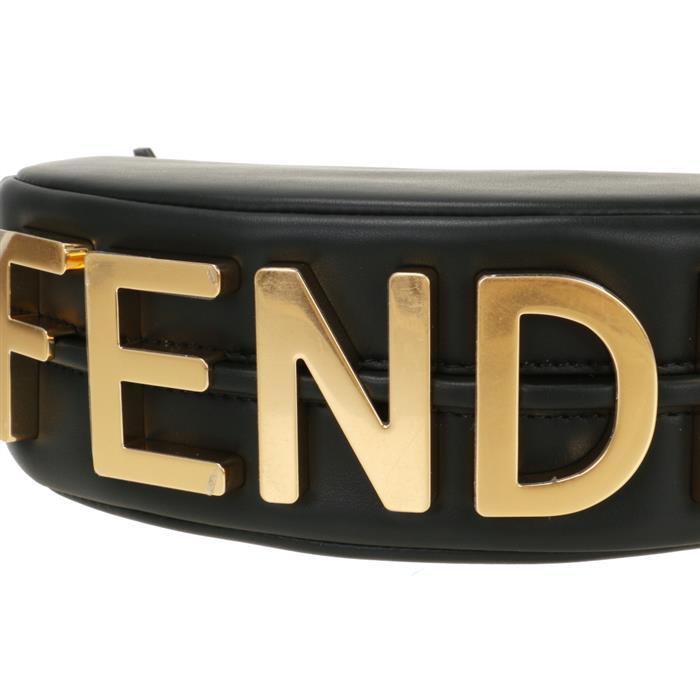 FENDI Fendigraphy Mini Bag Leather Shoulder Bag Brown