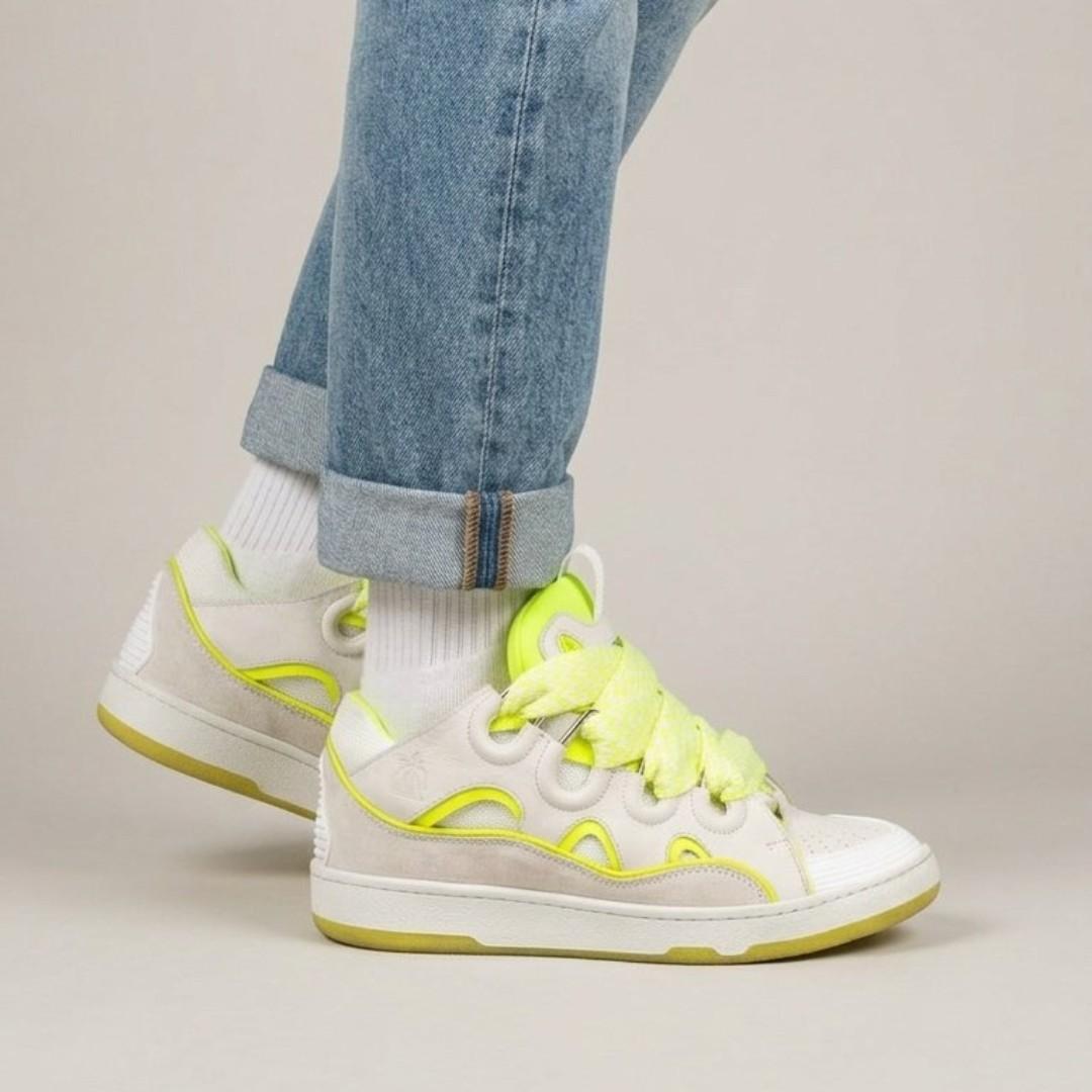 Lanvin Curve Sneakers Men Yellow Low-Top FMSKRK11 DRAPP23