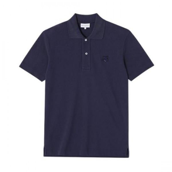 Maison Kitsune Bold Fox Head Patch Comfort Polo T-Shirt Navy MM00210 KJ7010 P476